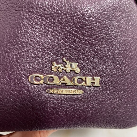 VGUC Coach Madison Phoebe Plum Leather Triple Compartment Shoulder Bag - Picture 10 of 15